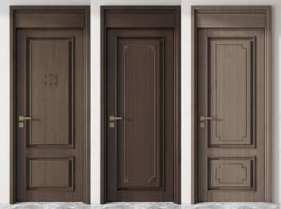 新中式单开门3D模型下载